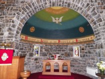 Kilmore church apse dove of peace ying and yang masculine feminine Dervaig Isle of Mull