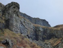basalt lava cliffs, MacKinnon's Cave , Mull